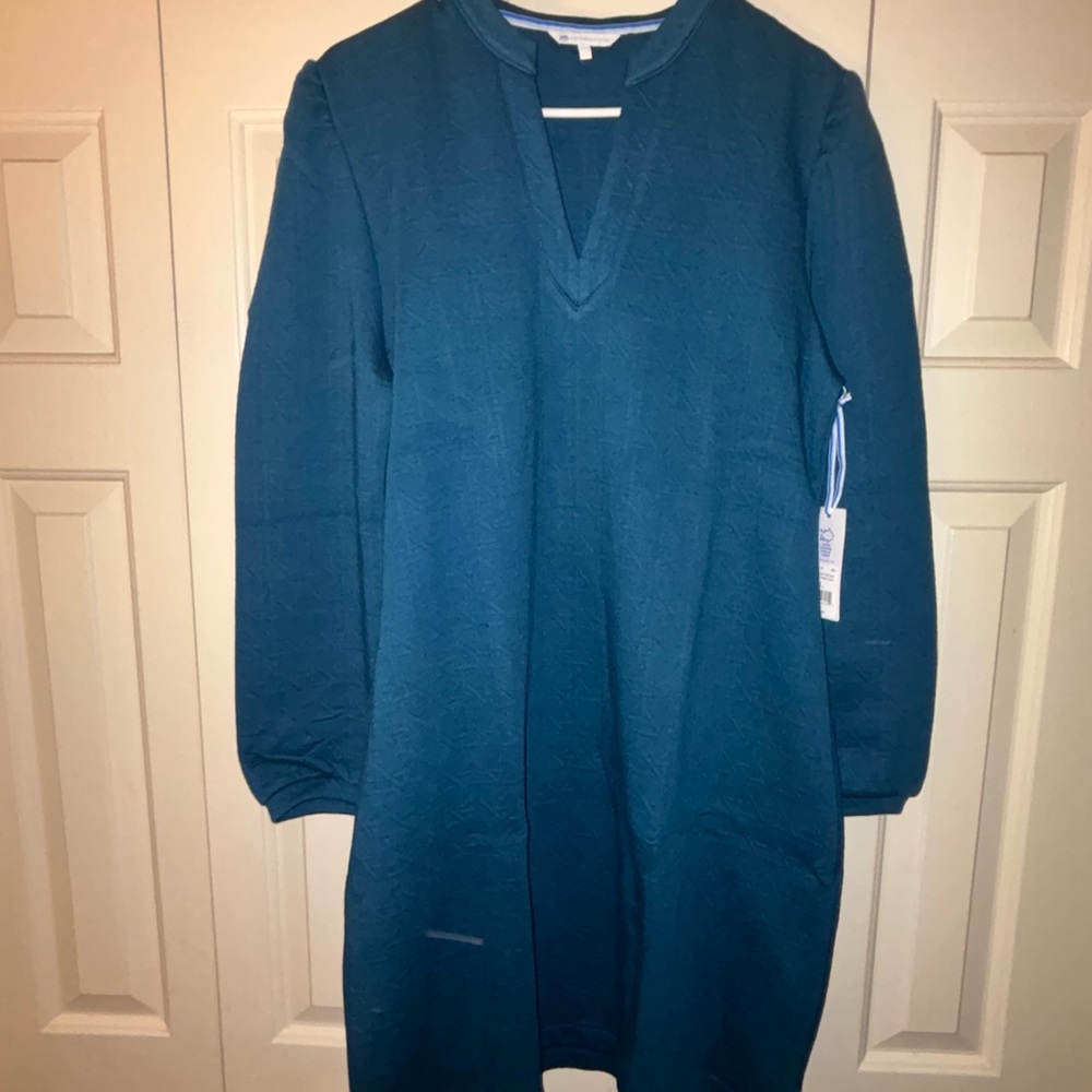 Southern Tide Teal Quilted Dress